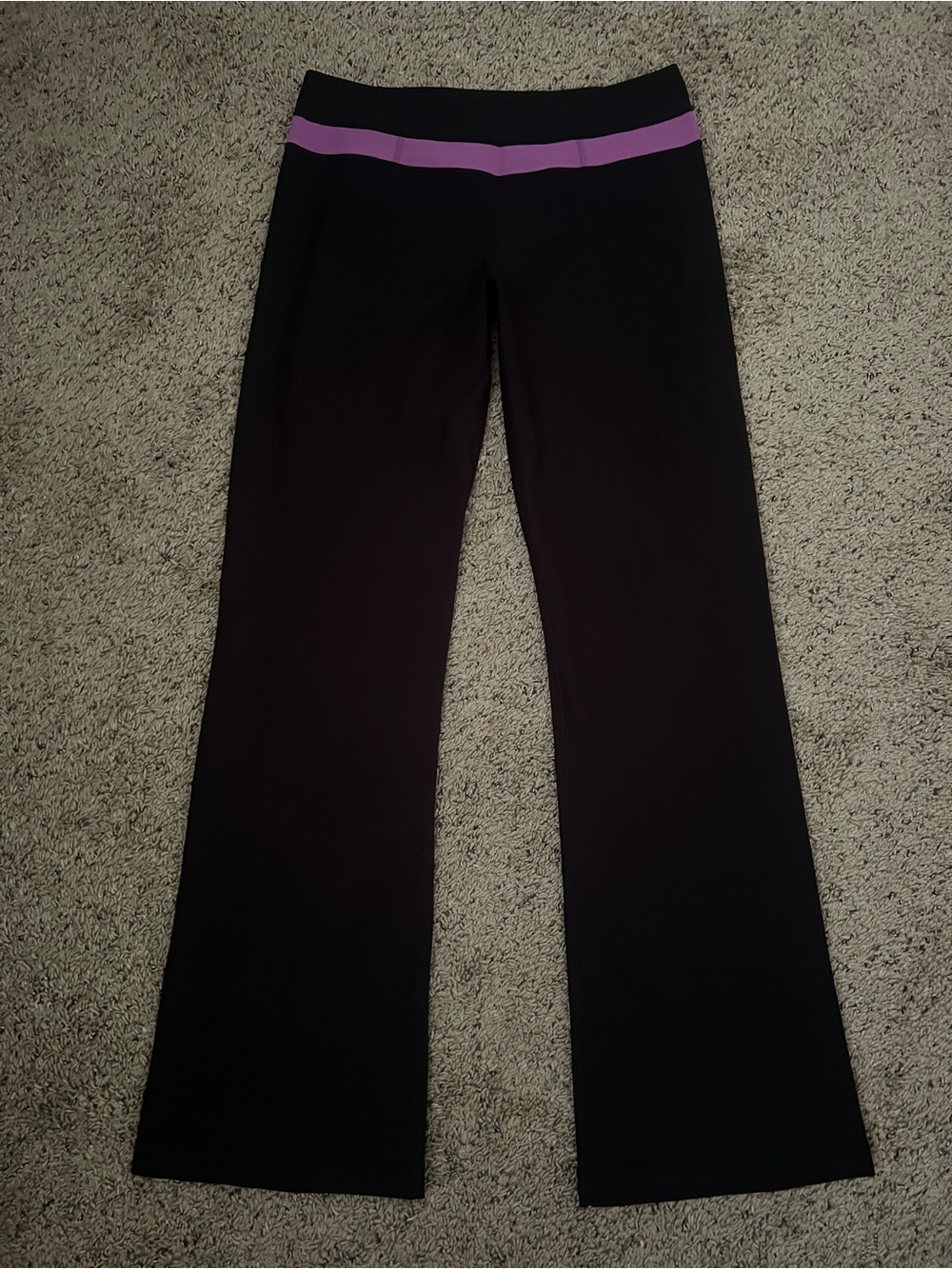 Calvin Klein Performance Black Leggings with Purple Waistband
